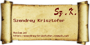 Szendrey Krisztofer névjegykártya