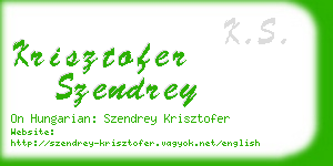 krisztofer szendrey business card